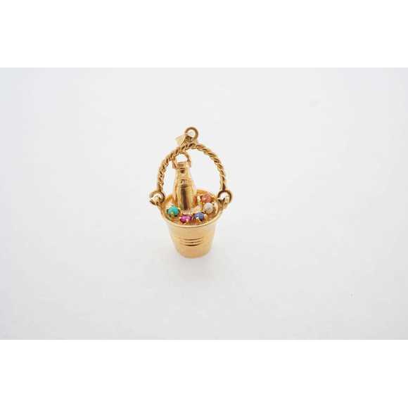 Estate Sale 14k Yellow Gold Vintage Charm Dangle Stone Unknown 5.80g
